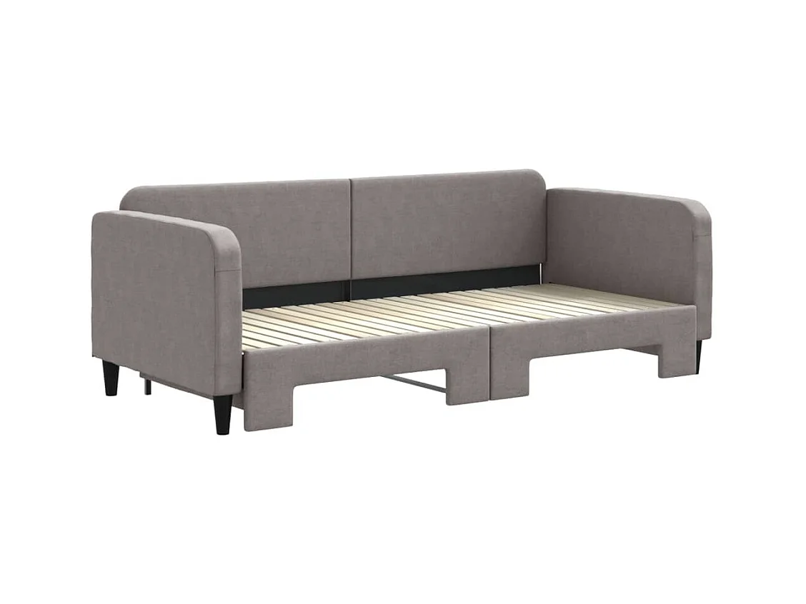 Divano letto con letto estraibile senza materasso tortora 90x200 cm