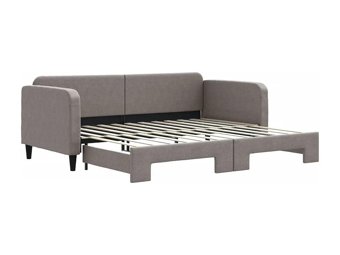 Cama de día con nido sin colchón color topo 90x200 cm