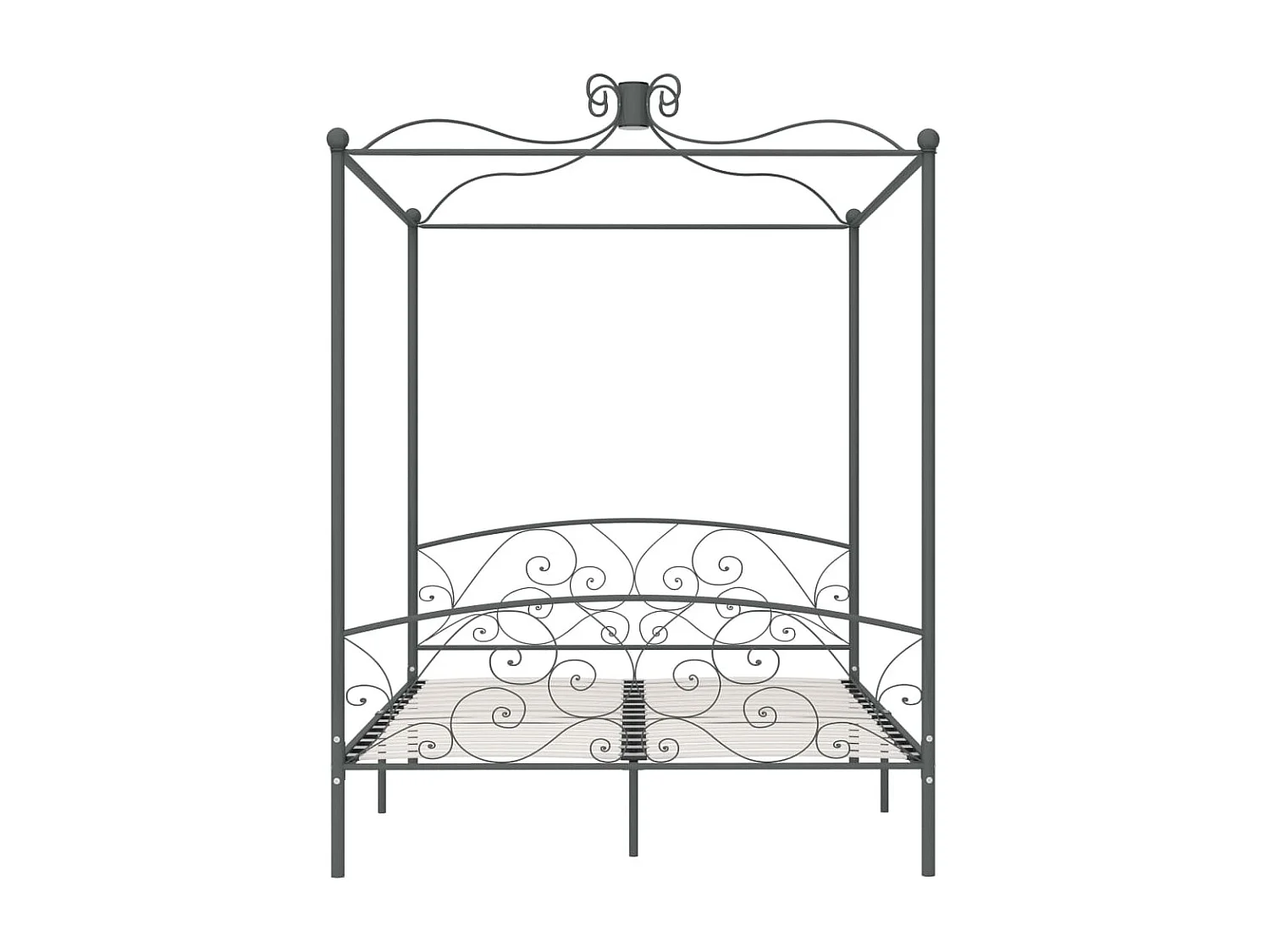 Hemelbedframe zonder matras grijs metaal 160x200 cm