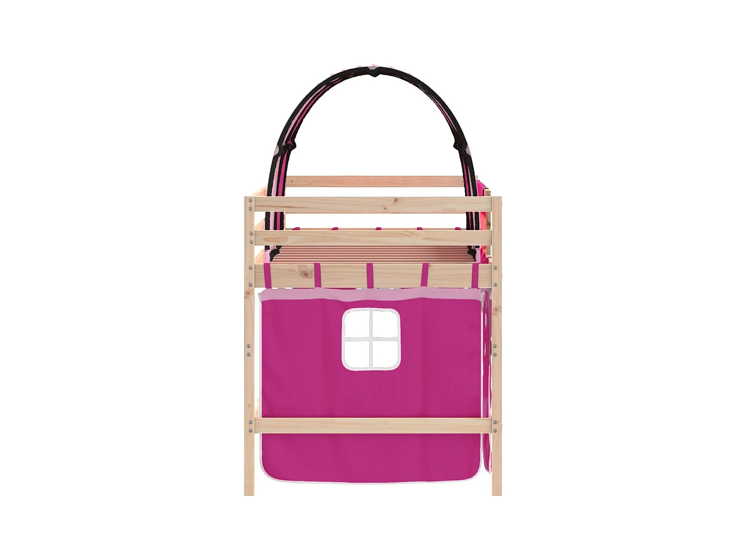 Kinderhoogslaper met tunnel zonder matras roze 90x190 cm