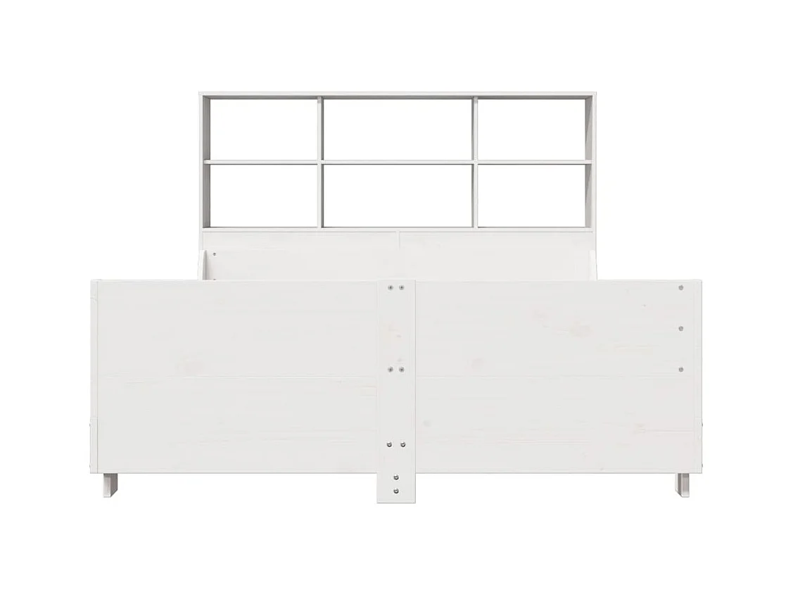 Wit boekenkastbed zonder matras 140x190 cm massief hout