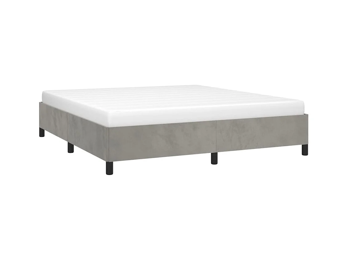Estructura de cama sin colchón gris claro 160x200 cm terciopelo