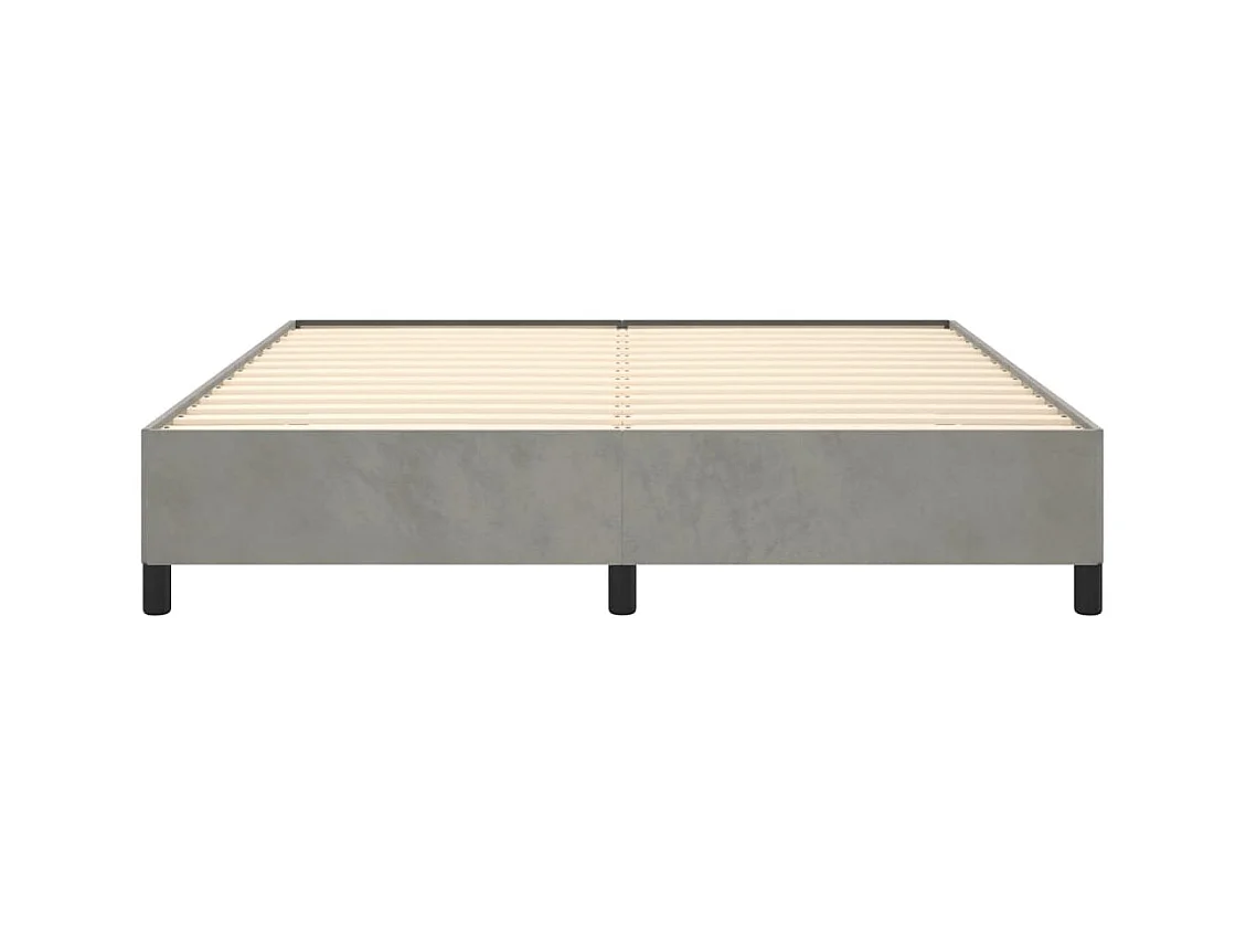 Estructura de cama sin colchón gris claro 160x200 cm terciopelo