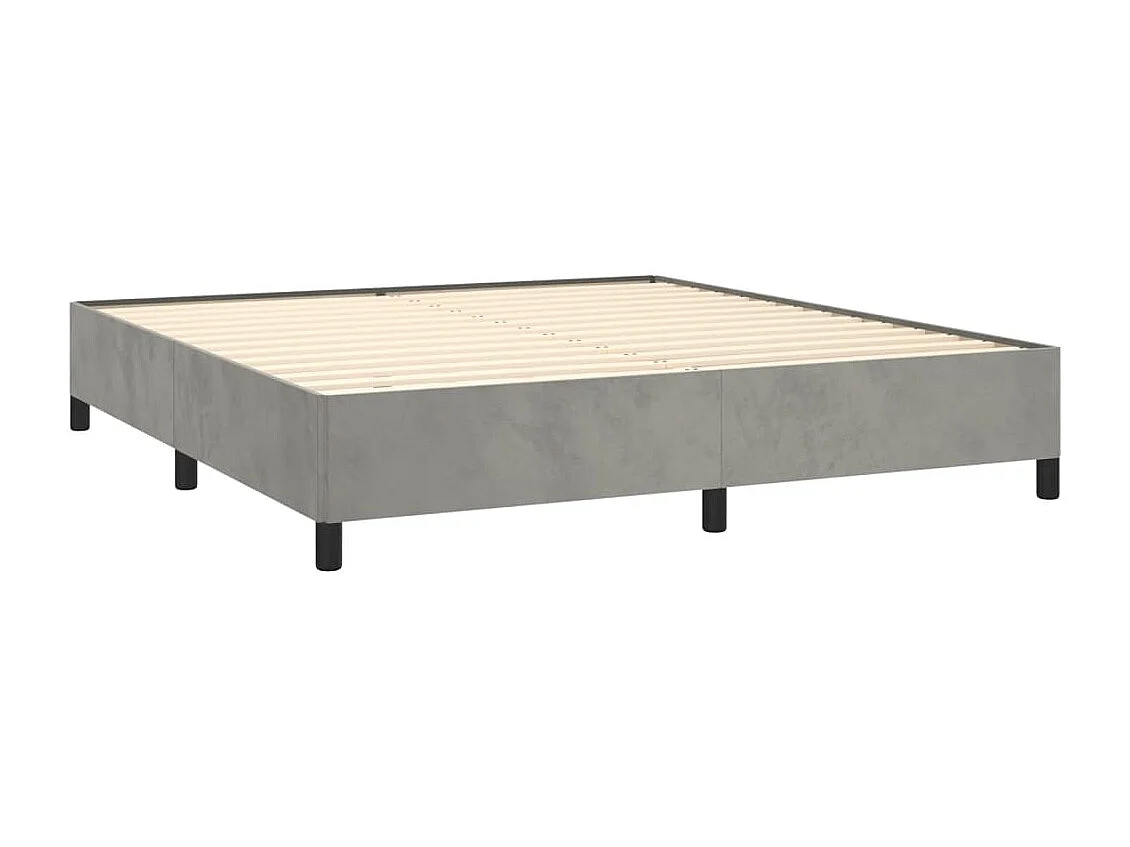 Struttura letto senza materasso grigio chiaro 160x200 cm velluto