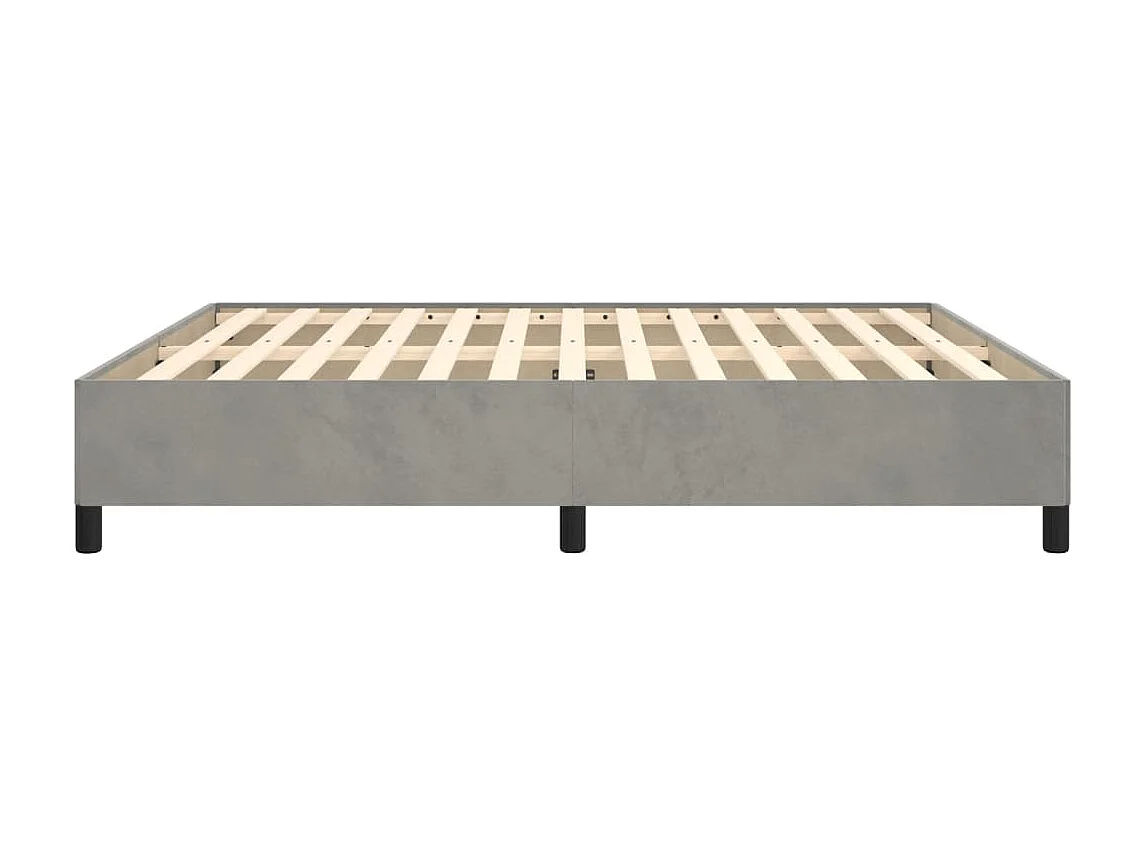 Struttura letto senza materasso grigio chiaro 160x200 cm velluto