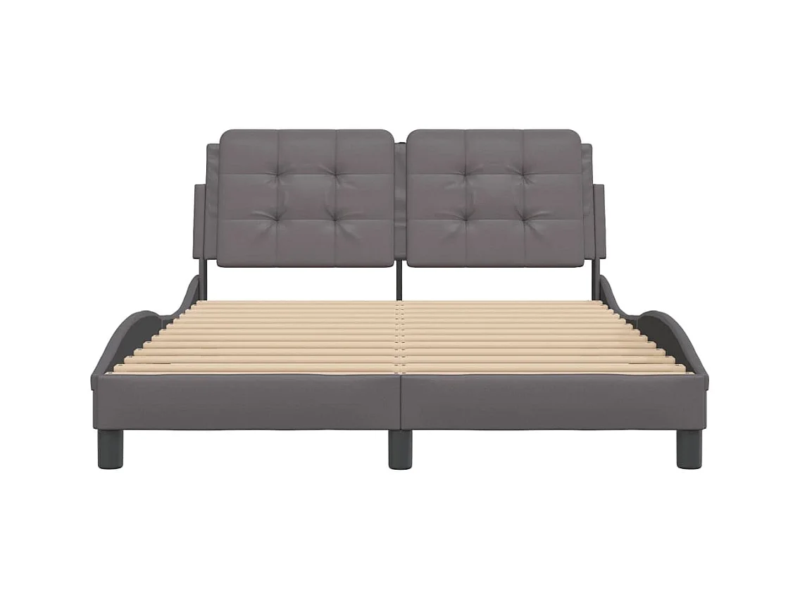Bedframe zonder matras grijs 120x200 cm kunstleer