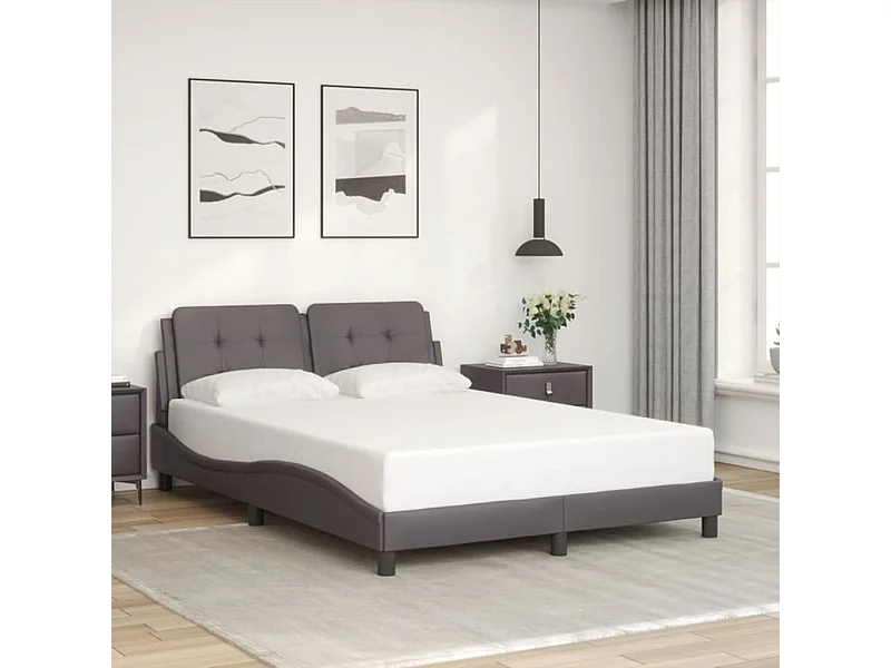 Struttura letto senza materasso grigio 120x200 cm similpelle