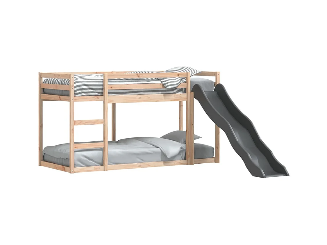 Stapelbed met glijbaan en ladder zonder matras 90x200 cm