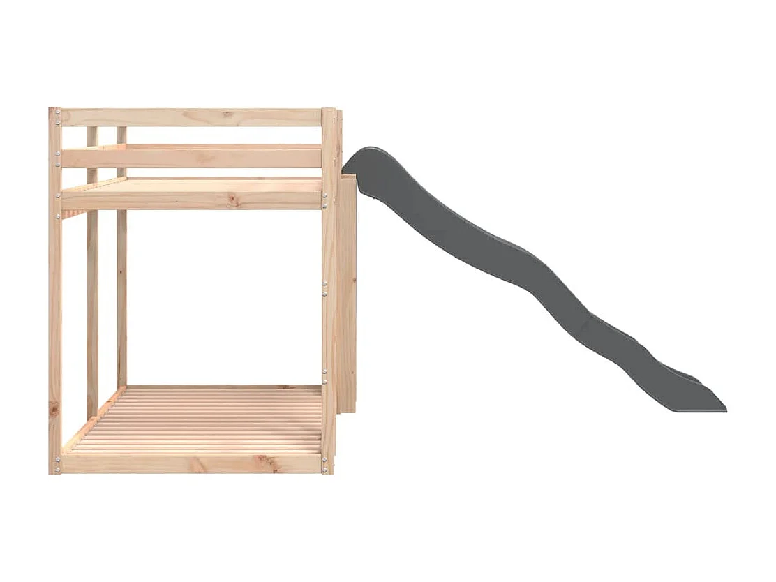 Stapelbed met glijbaan en ladder zonder matras 90x200 cm