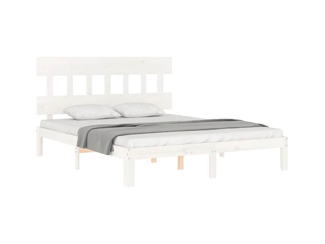 Bedframe zonder matras wit 160x200 cm massief grenenhout