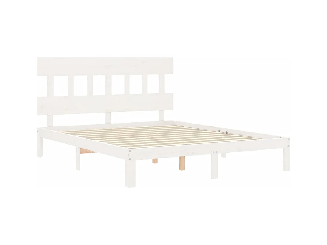 Bedframe zonder matras wit 160x200 cm massief grenenhout