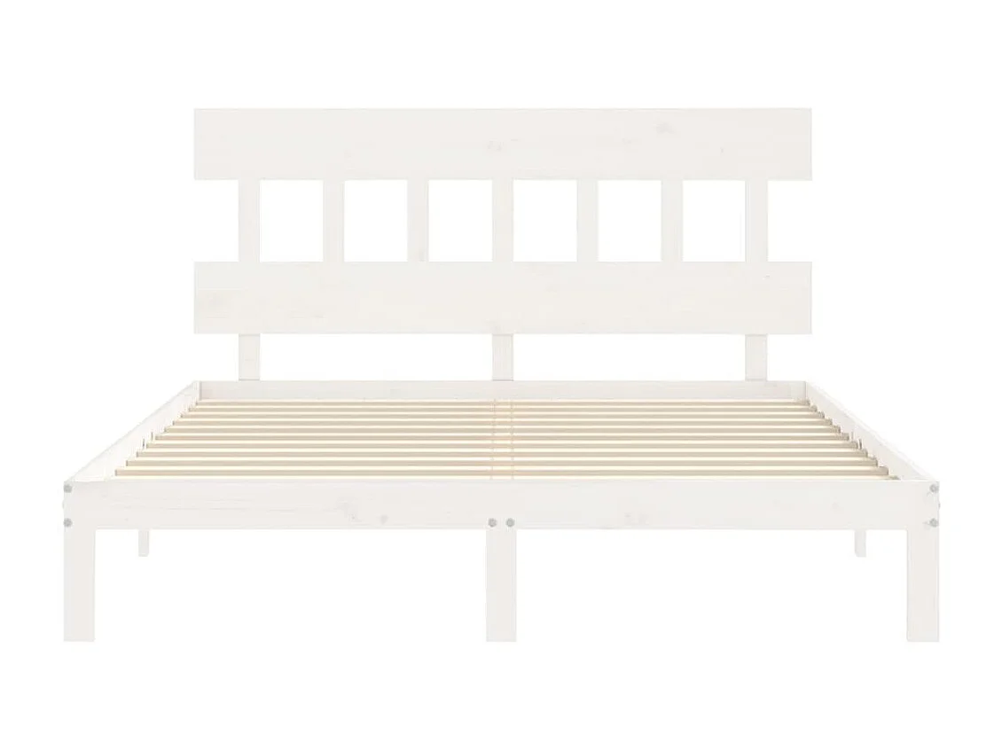 Bedframe zonder matras wit 160x200 cm massief grenenhout