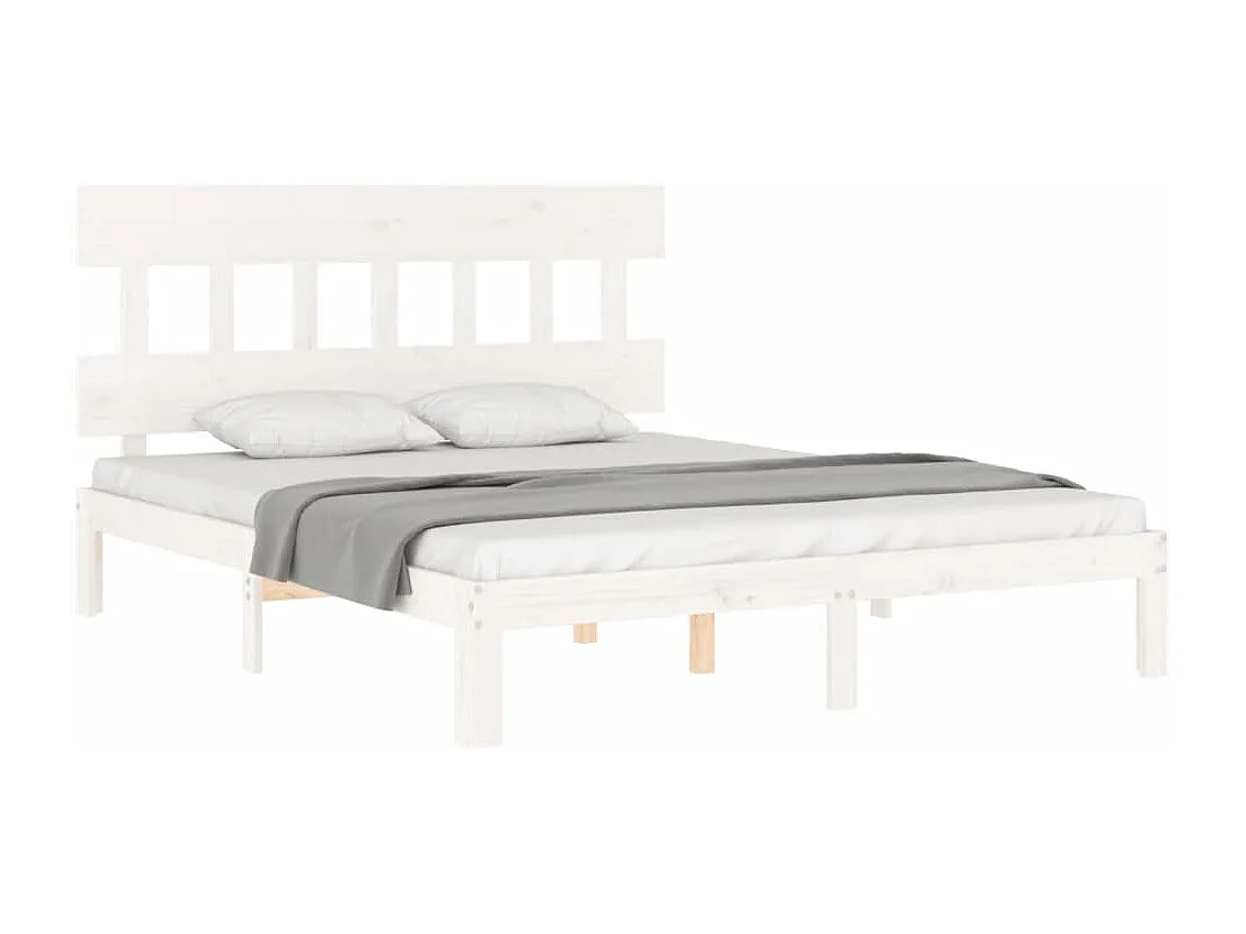 Bedframe zonder matras wit 160x200 cm massief grenenhout