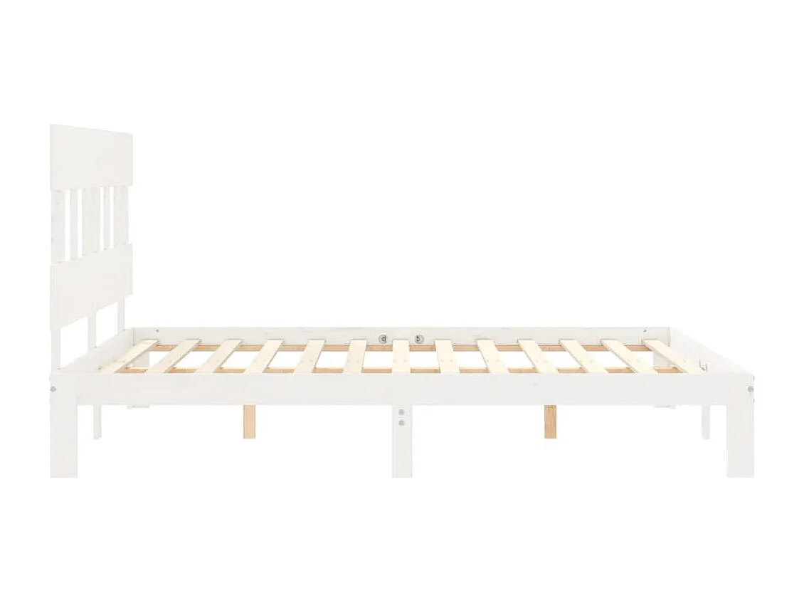 Bedframe zonder matras wit 160x200 cm massief grenenhout
