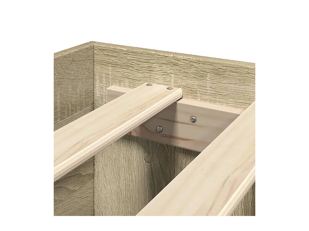 Bedframe en hoofdbord zonder matras Sonoma eiken 120x200cm