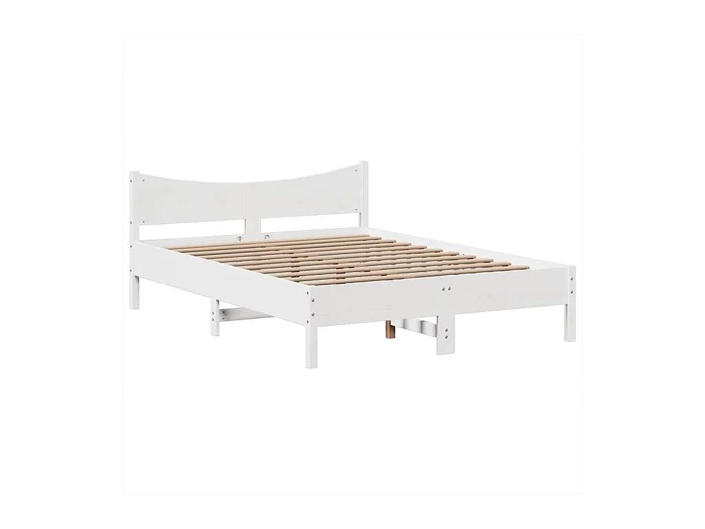 Cadre de lit sans matelas blanc 140x190 cm bois de pin massif