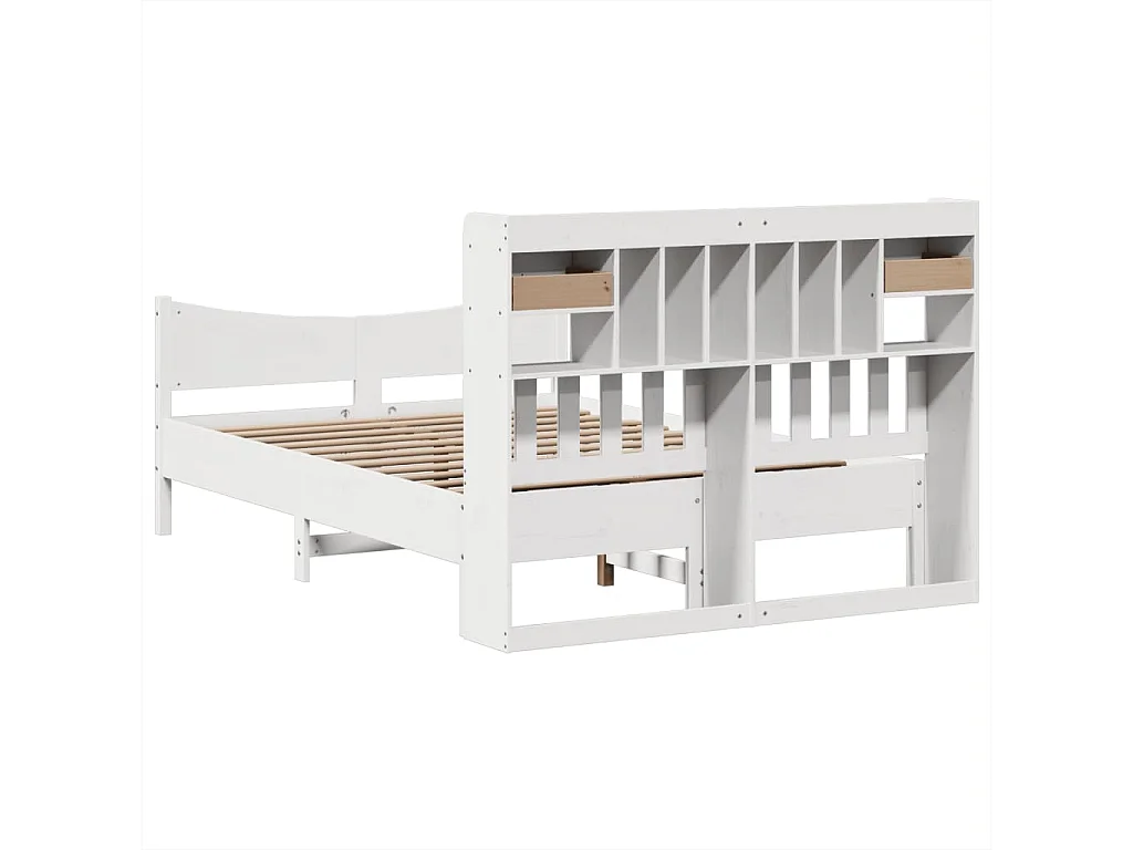 Cadre de lit sans matelas blanc 140x190 cm bois de pin massif