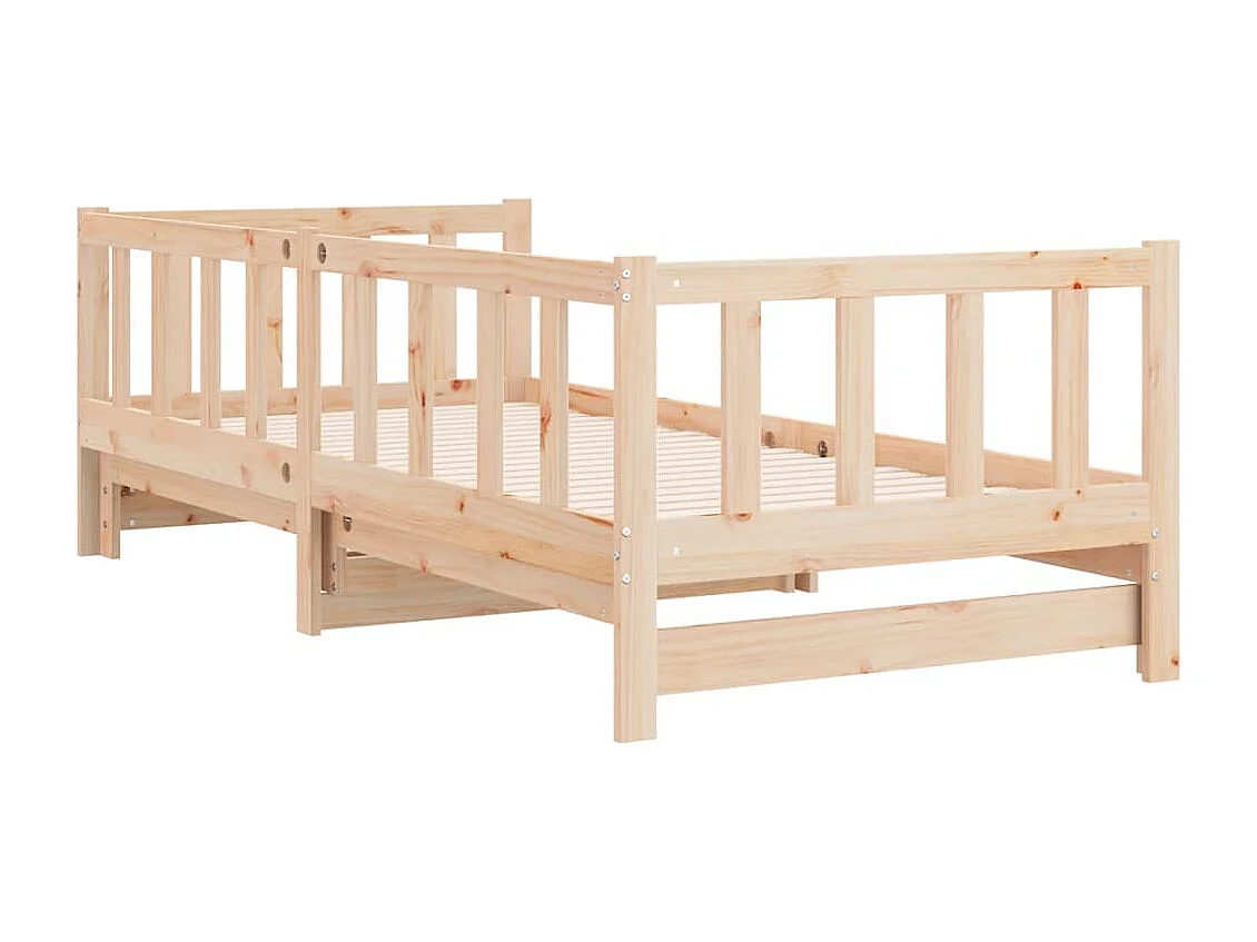Dagbed en uitschuifbed zonder matras 90x190 cm massief hout