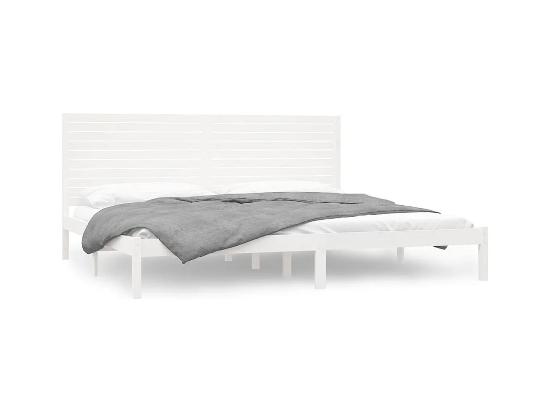 Cadre de lit sans matelas blanc 200x200 cm bois massif