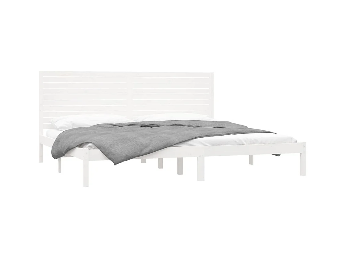 Cadre de lit sans matelas blanc 200x200 cm bois massif