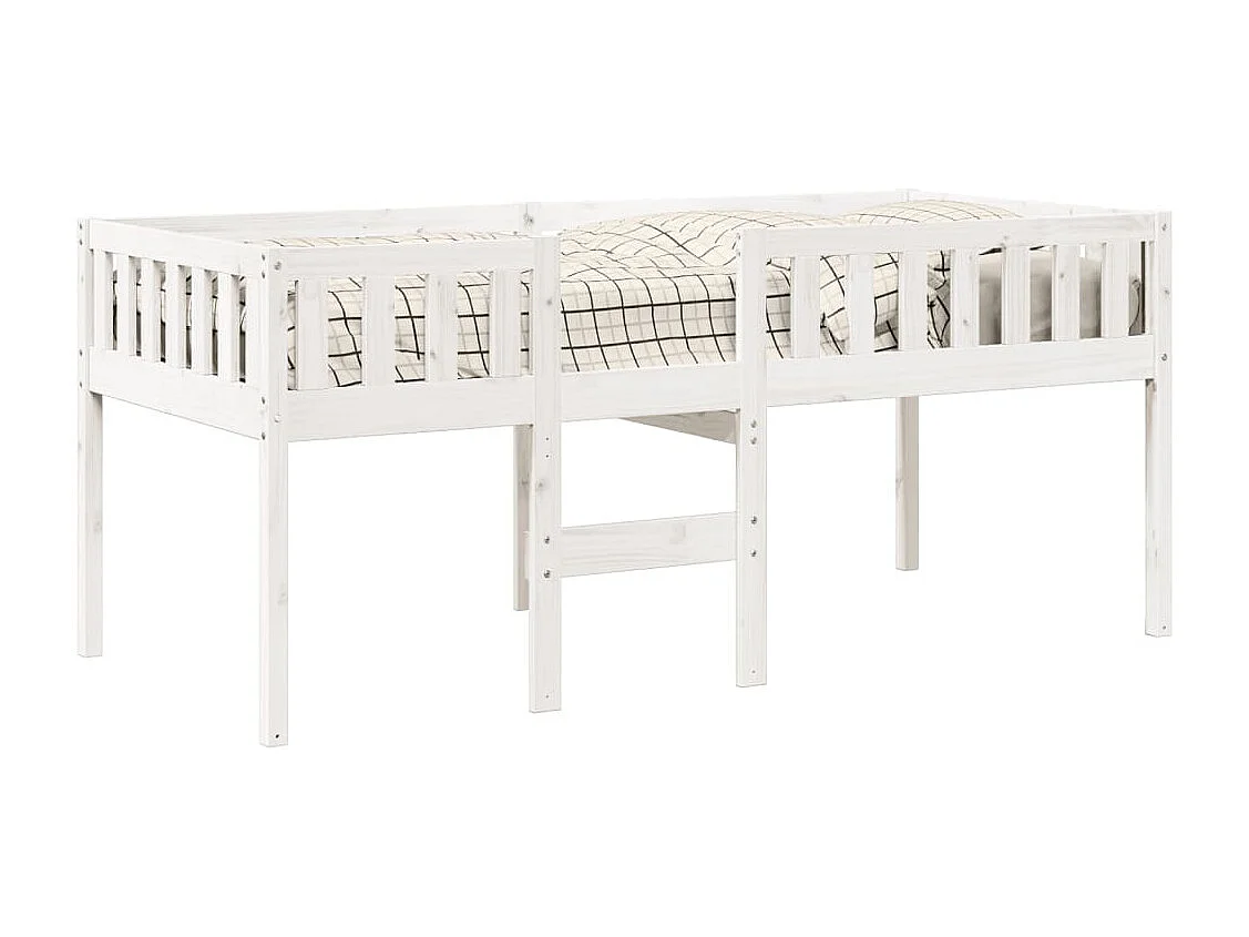 Lit pour enfants sans matelas blanc 80x200cm bois de pin massif