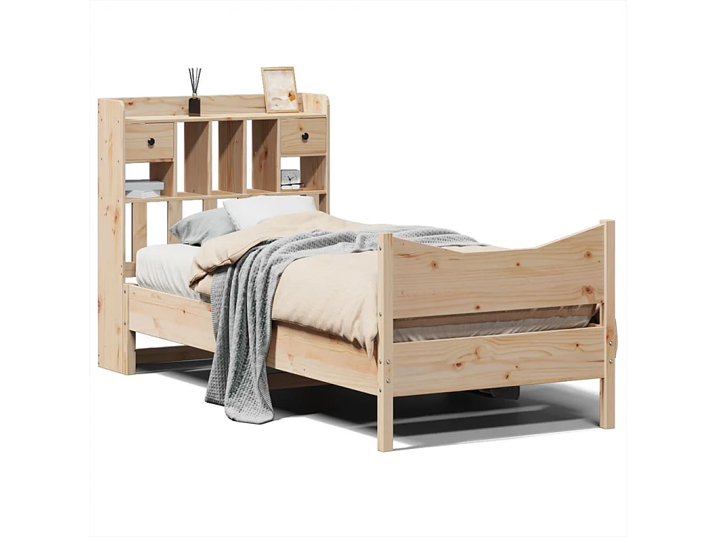 Struttura letto senza materasso 90x200 cm in legno massello di pino