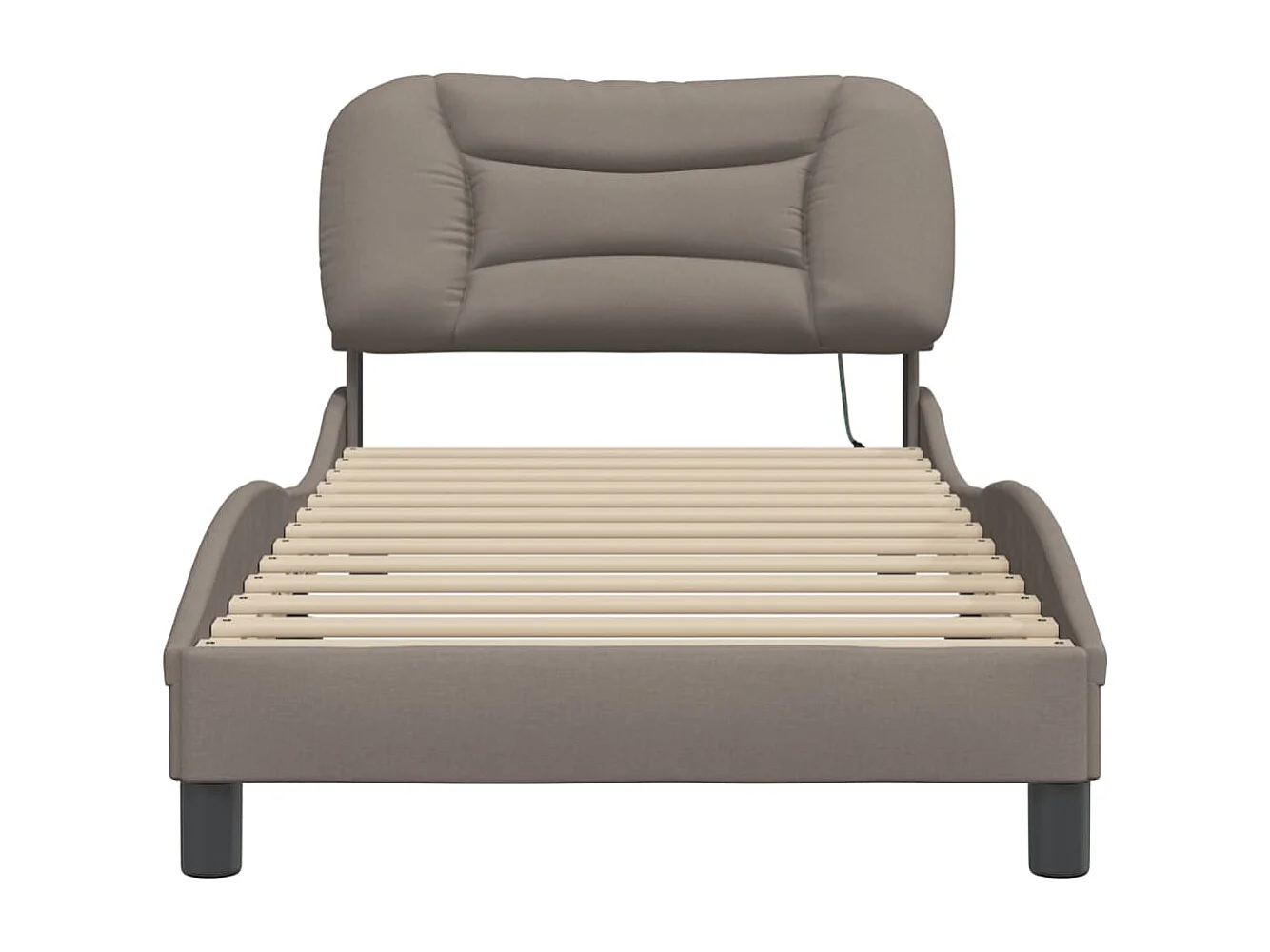 Struttura letto con LED senza materasso in tessuto tortora 90x200 cm