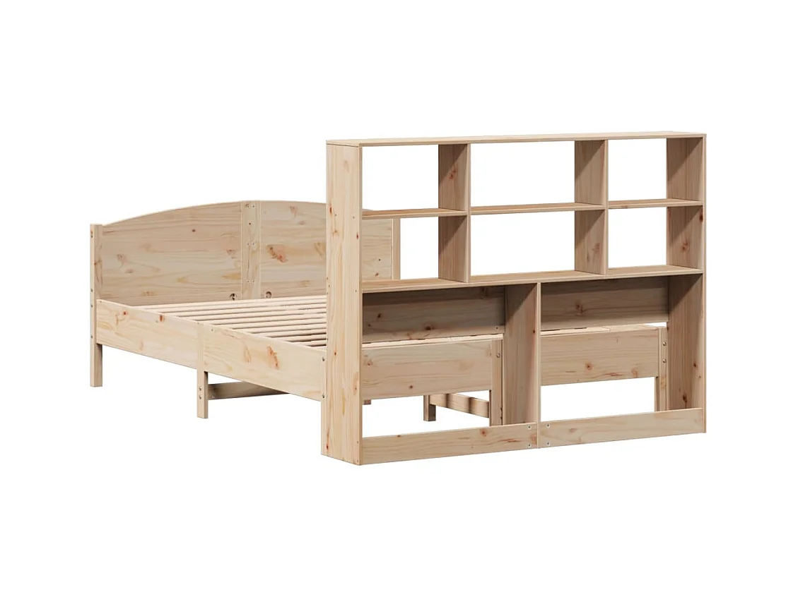 Bibliotheksbett ohne Matratze 160x200 cm Massivholz Kiefer