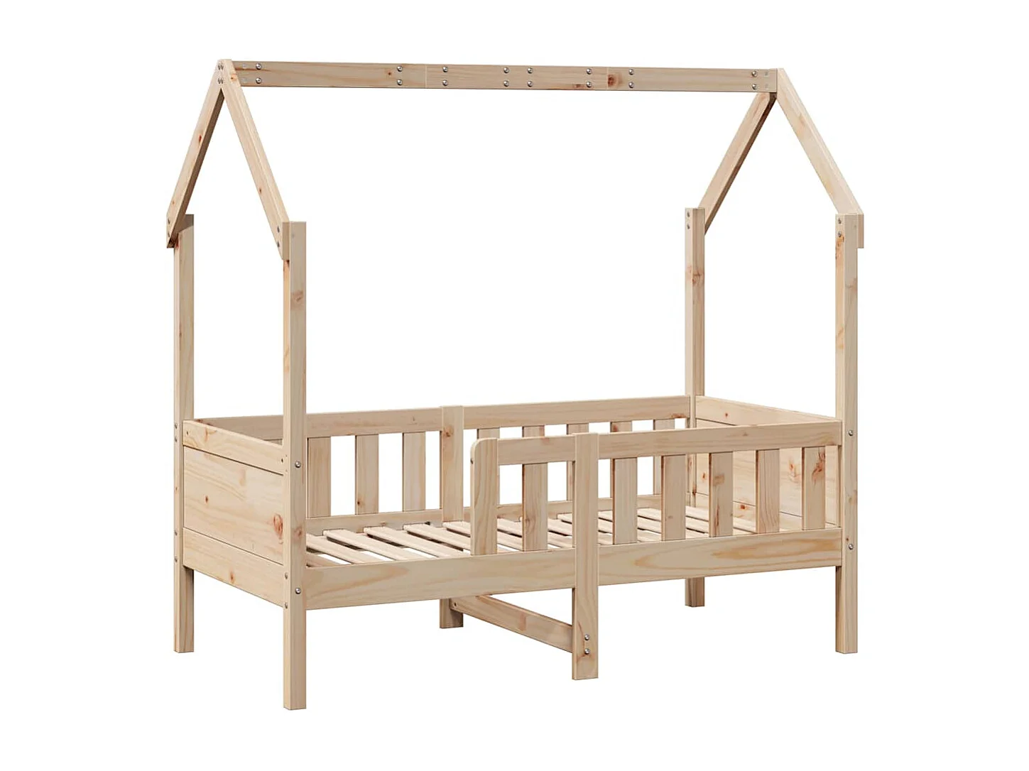 Kinderbettgestell Hausform ohne Matratze Kiefer