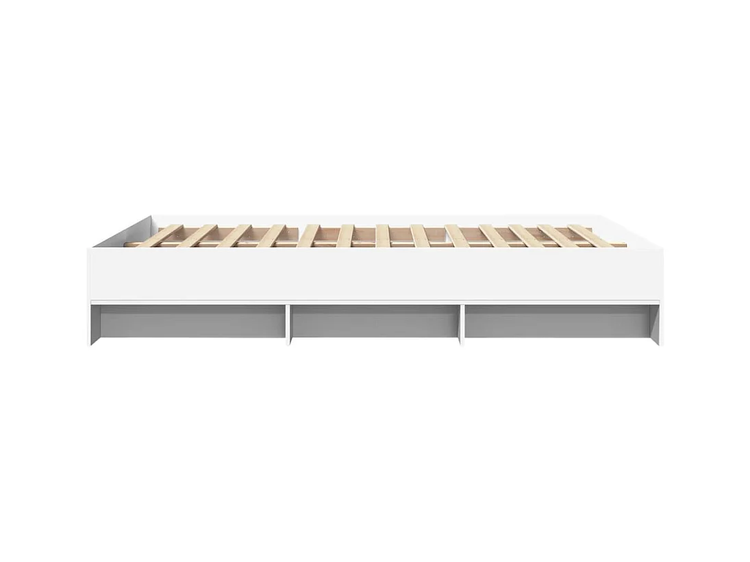 Bedframe zonder witte matras 140x190 cm bewerkt hout