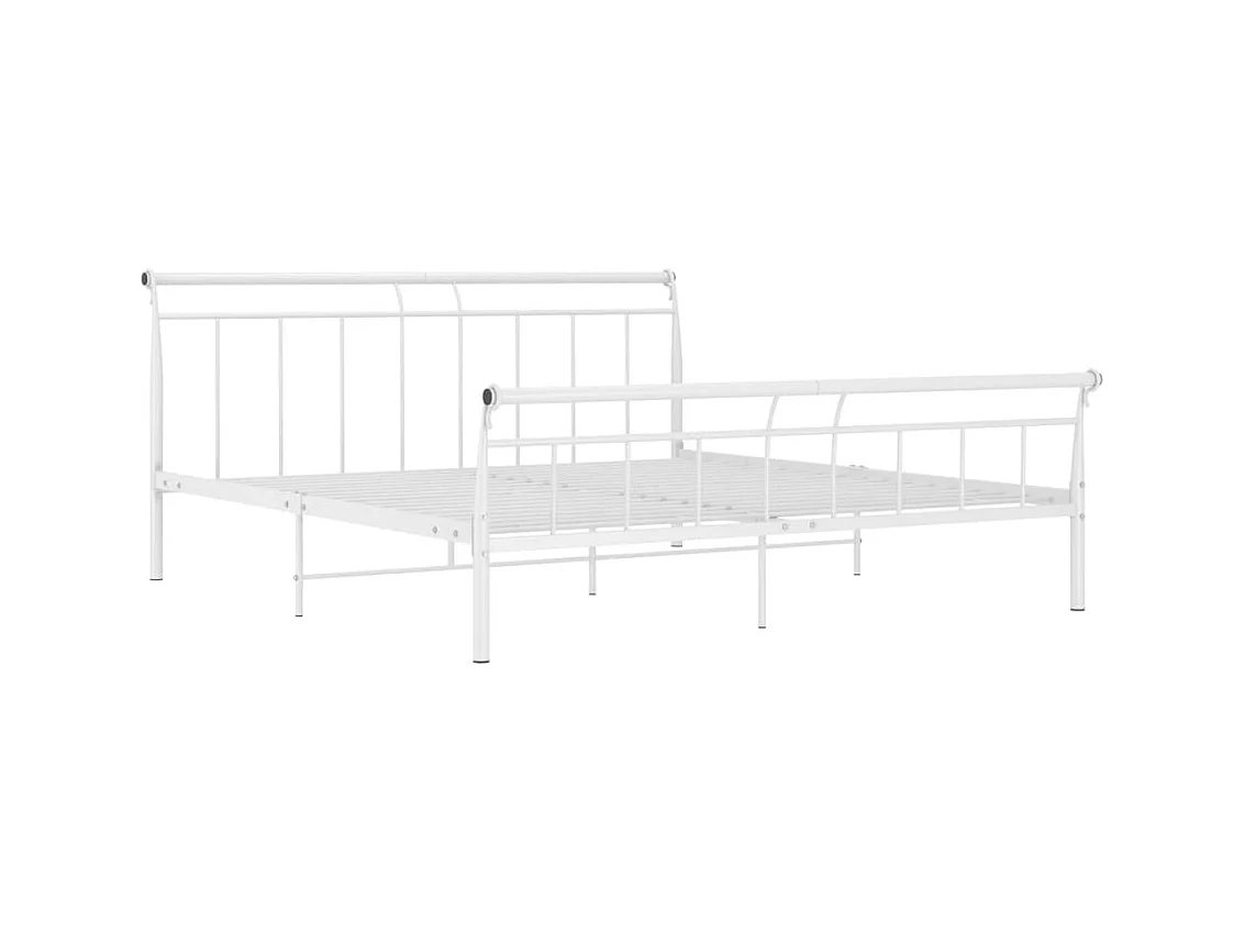 Struttura letto senza materasso in metallo bianco 160x200 cm