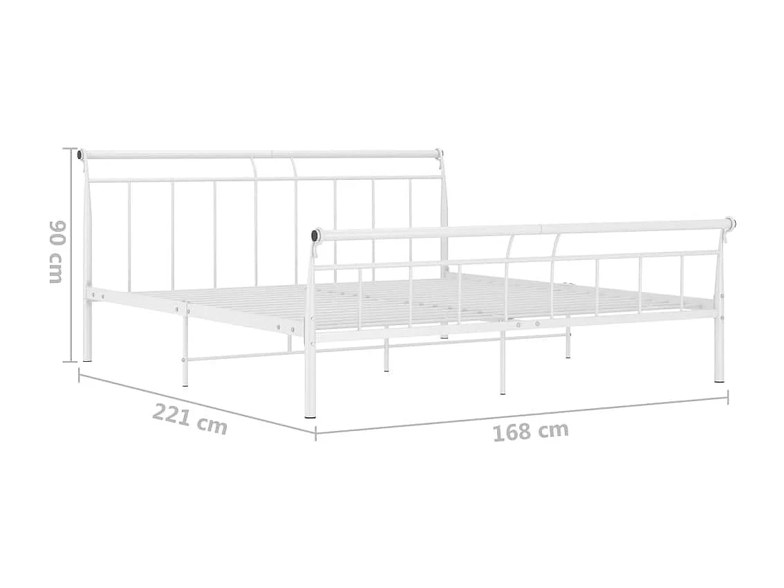 Bedframe zonder matras wit metaal 160x200 cm