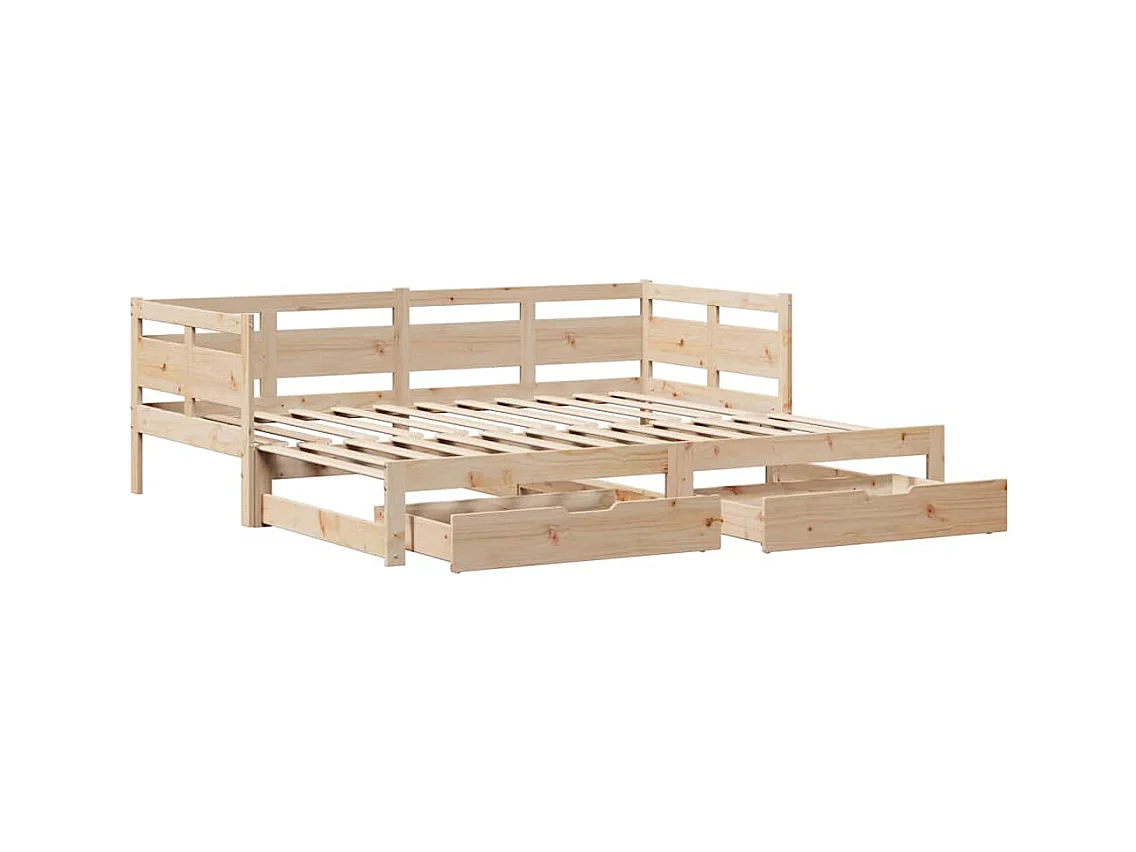 Dagbed met onderschuifbed en lades zonder matras 90x190 cm