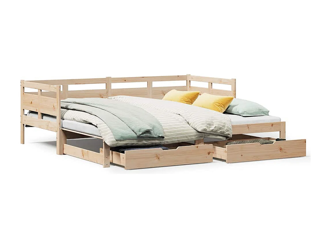 Dagbed met onderschuifbed en lades zonder matras 90x190 cm