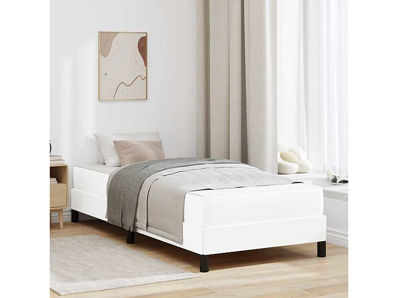 Bed met matras Zuiver wit 100 x 200 cm Kunstleer