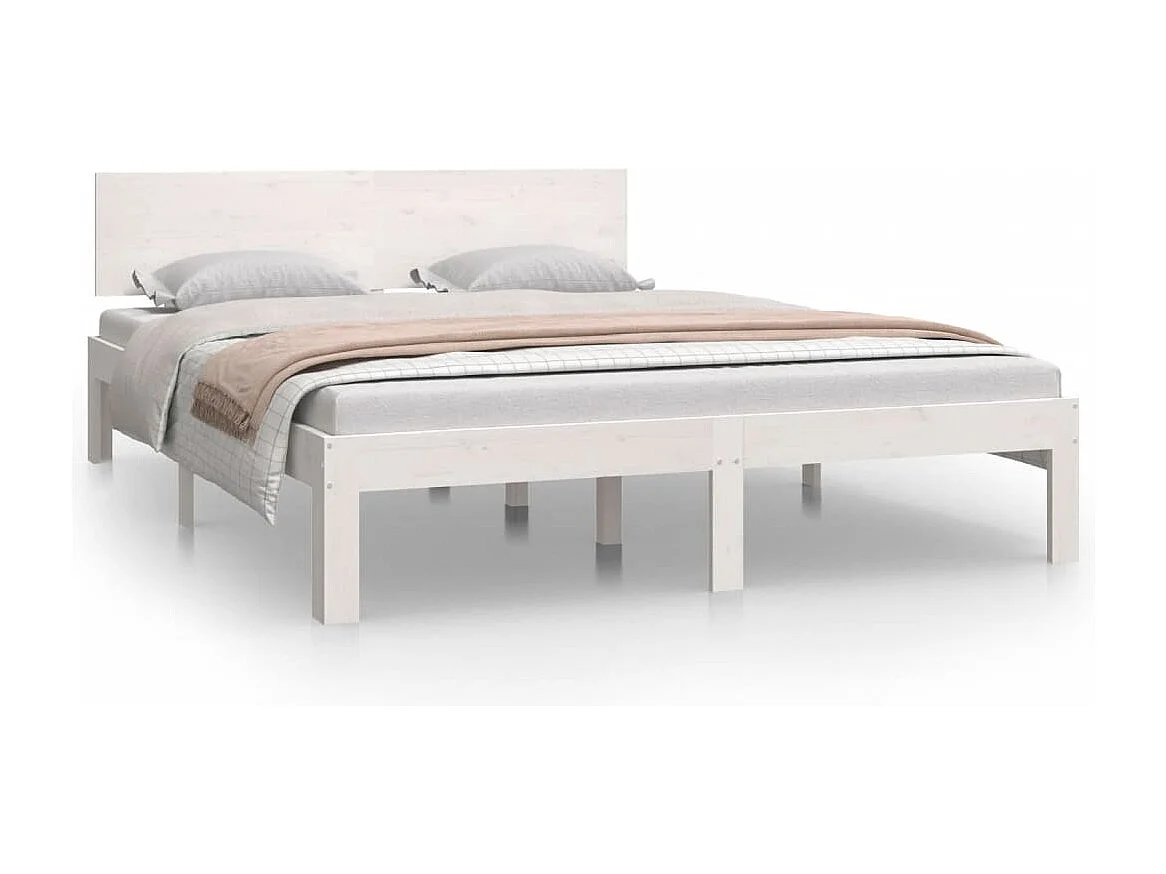 Cadre de lit sans matelas blanc bois de pin massif 140x200 cm