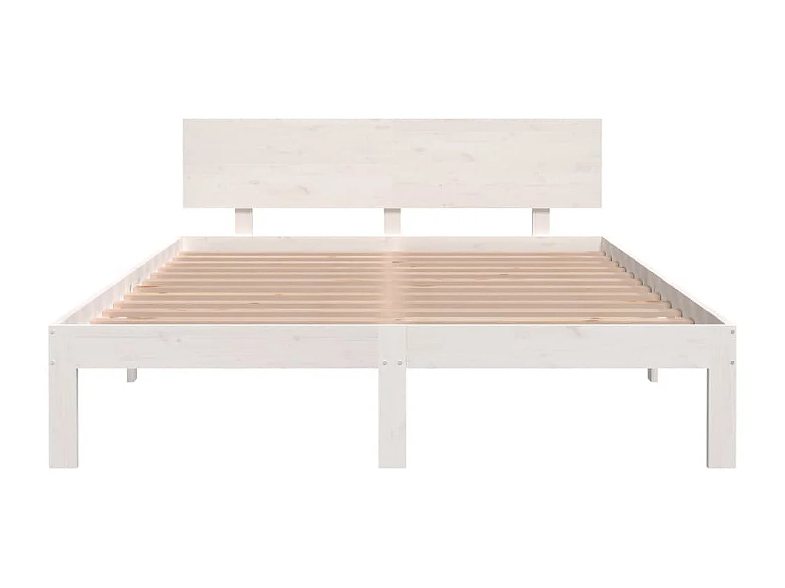 Cadre de lit sans matelas blanc bois de pin massif 140x200 cm