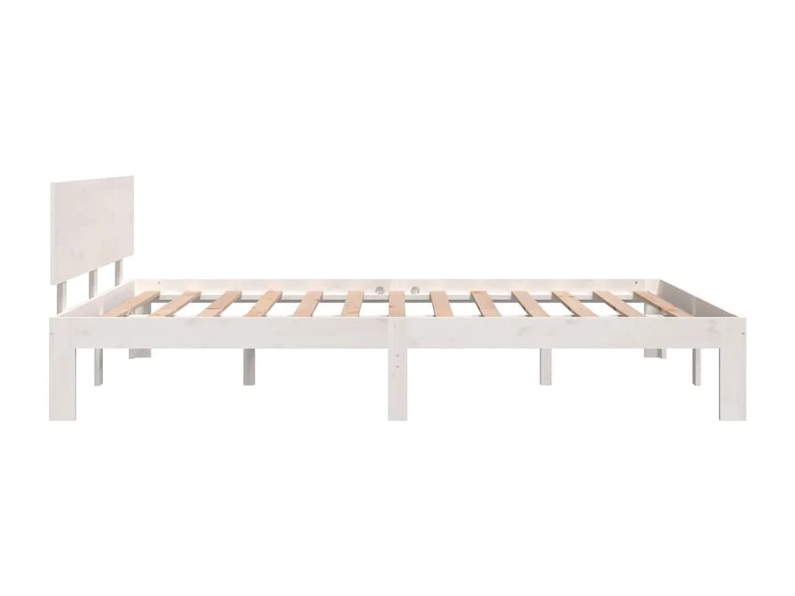 Cadre de lit sans matelas blanc bois de pin massif 140x200 cm
