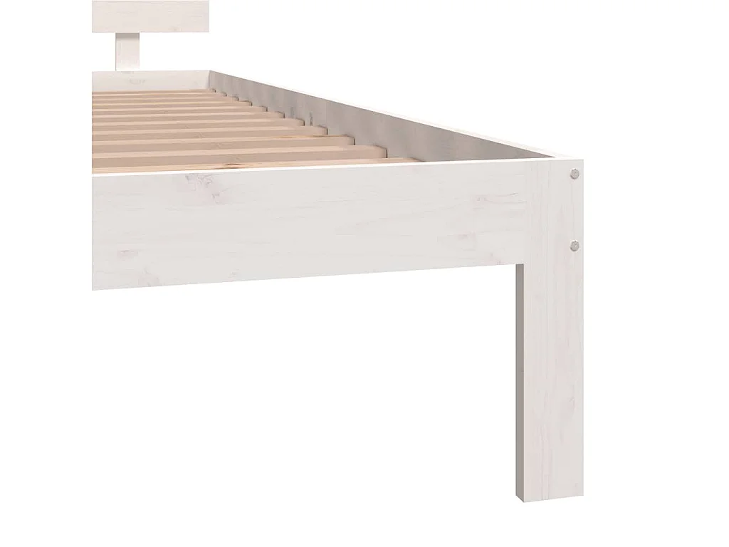 Cadre de lit sans matelas blanc bois de pin massif 140x200 cm