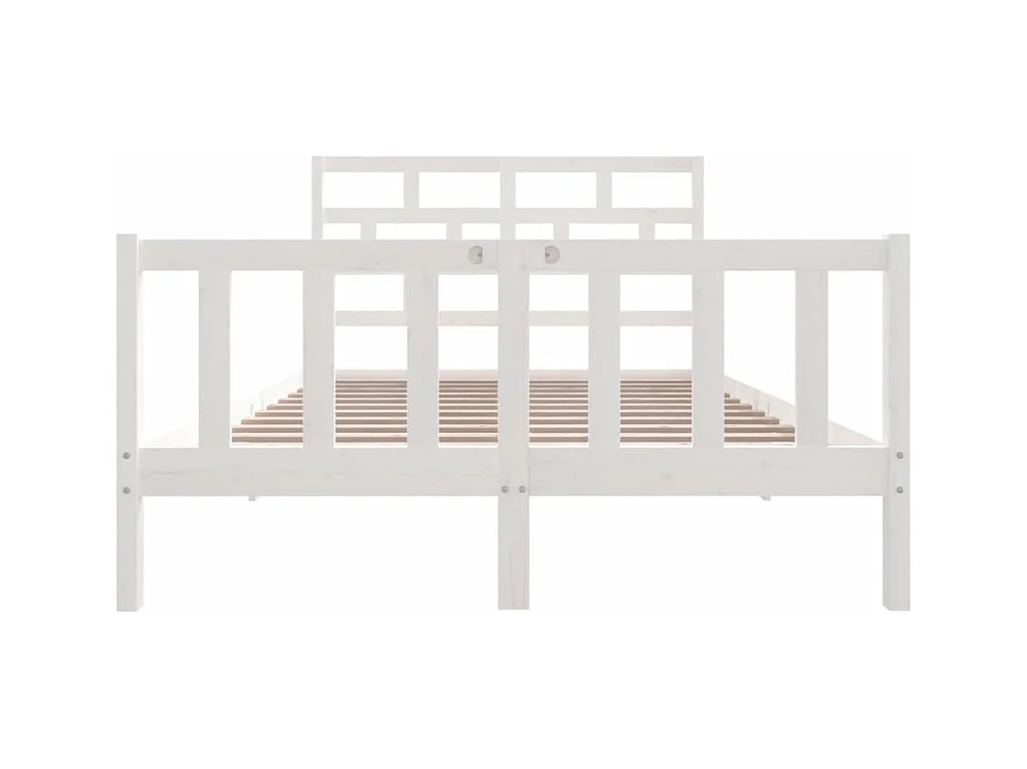 Bedframe zonder matras wit massief hout 140x200 cm
