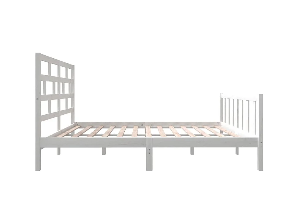 Bedframe zonder matras wit massief hout 140x200 cm