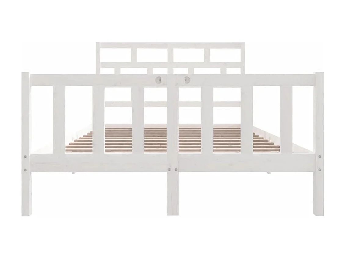 Cadre de lit sans matelas blanc bois massif 140x200 cm