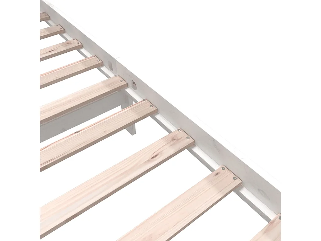 Cadre de lit sans matelas blanc bois massif 140x200 cm