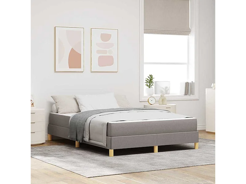 Taupe en Bruin boxspringbed 140 x 190 cm