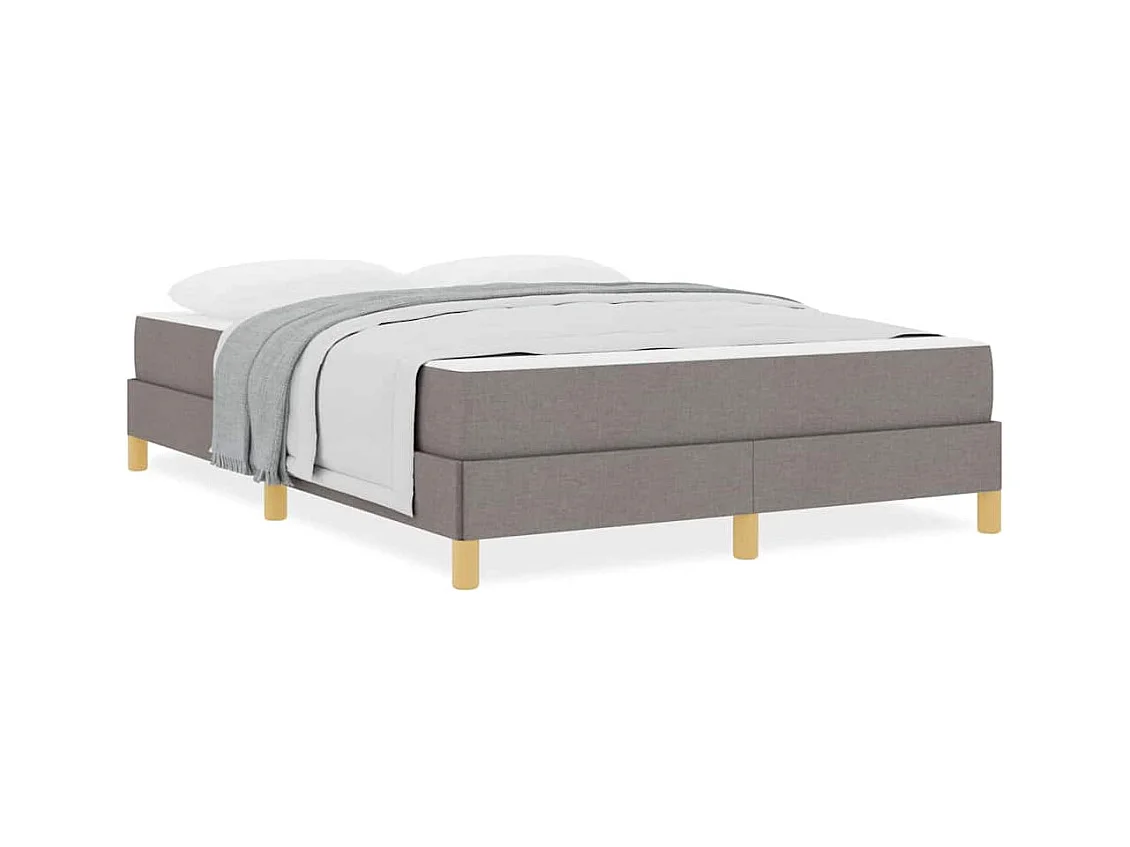 Taupe en Bruin boxspringbed 140 x 190 cm