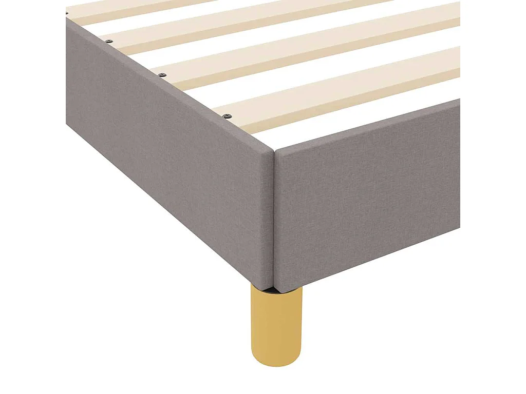 Cama con somier en color topo y marrón de 140 x 190 cm