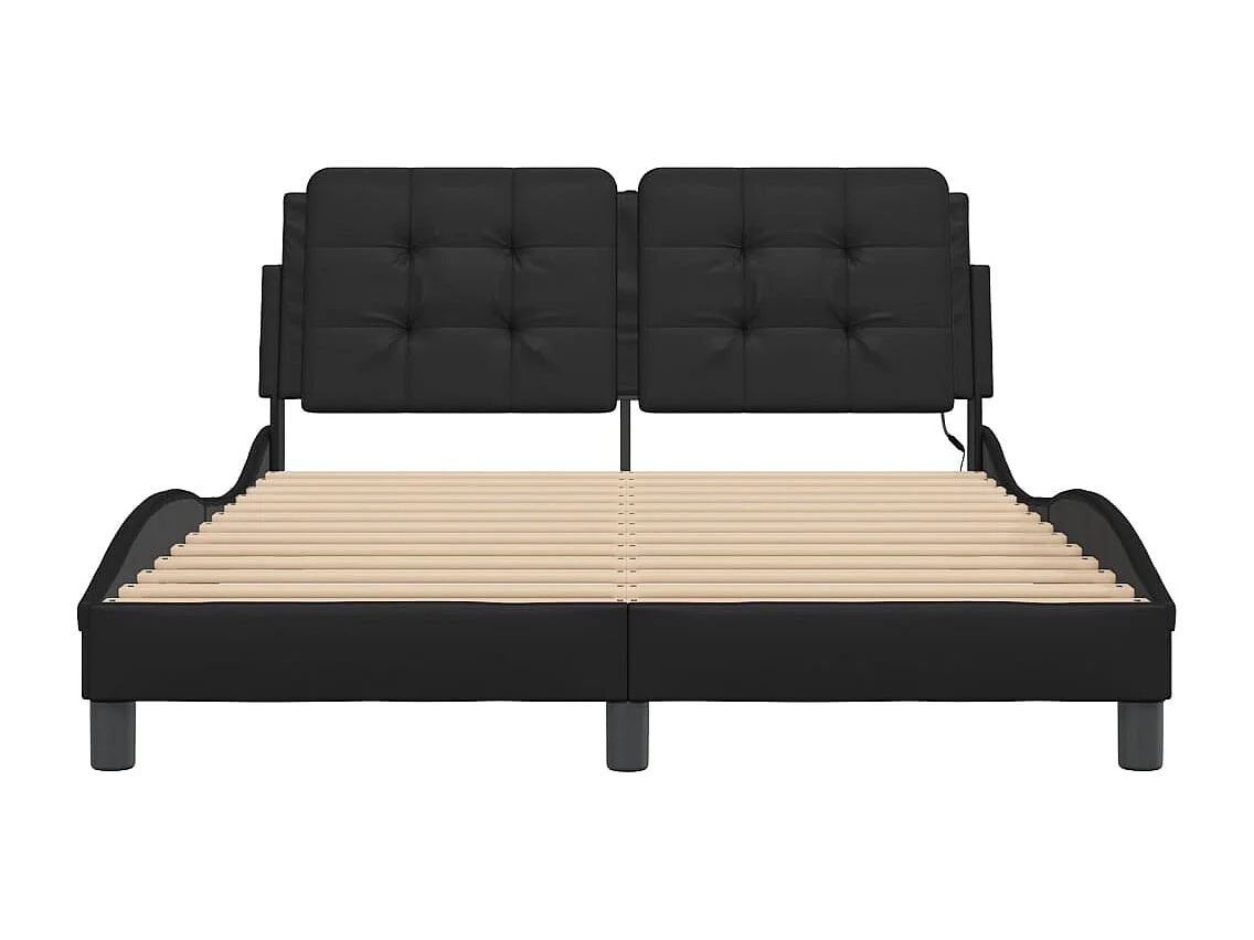 Bedframe met LED zonder matras zwart 120x200 cm