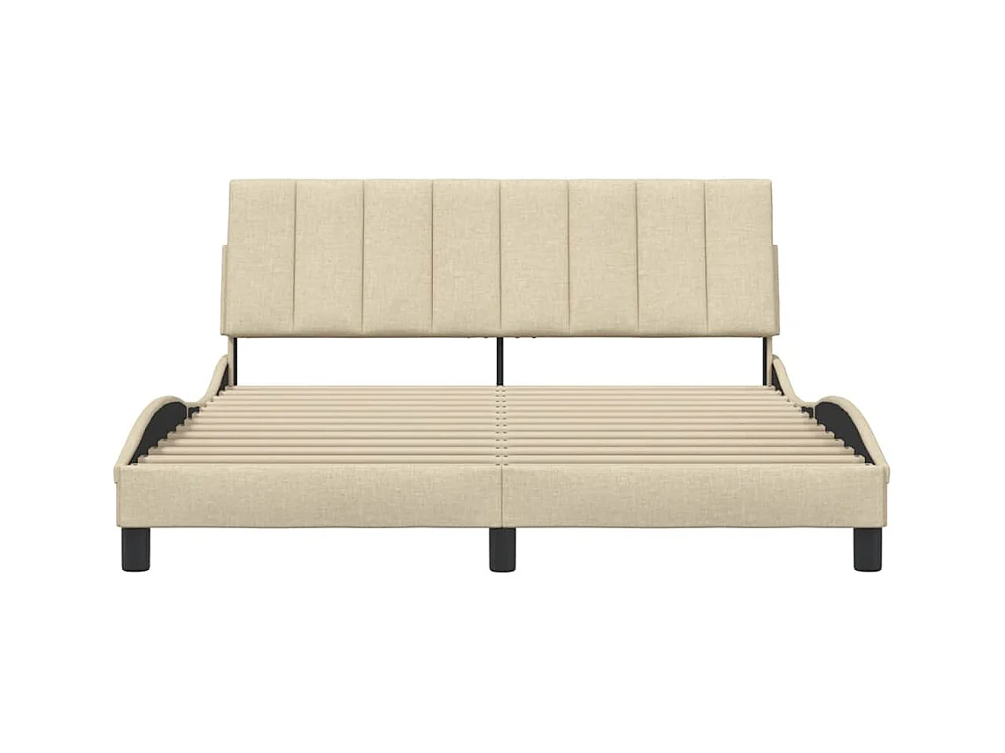 Bedframe zonder matras crème 160x200 cm stof