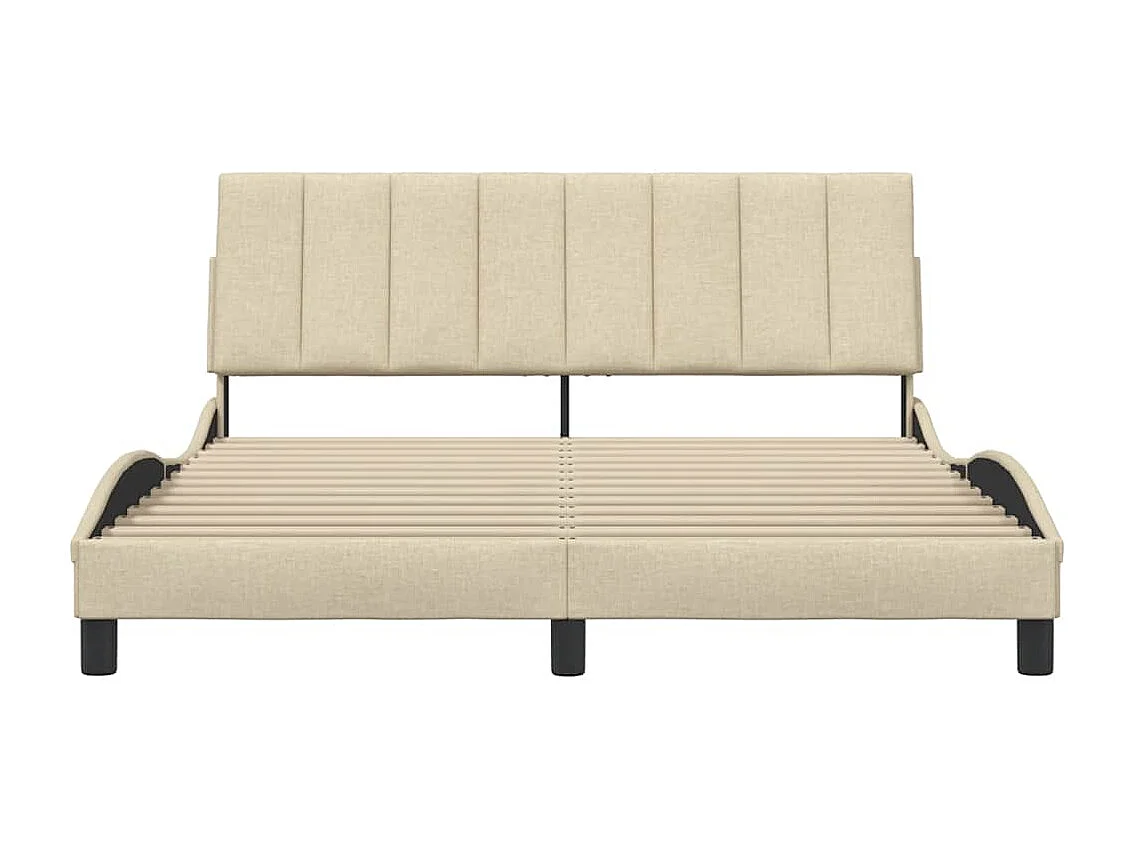 Bedframe zonder matras crème 160x200 cm stof