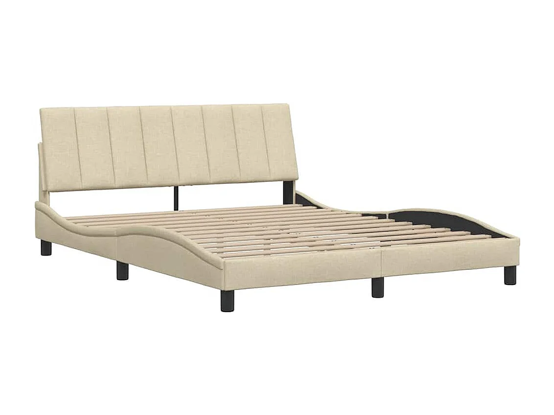 Bedframe zonder matras crème 160x200 cm stof